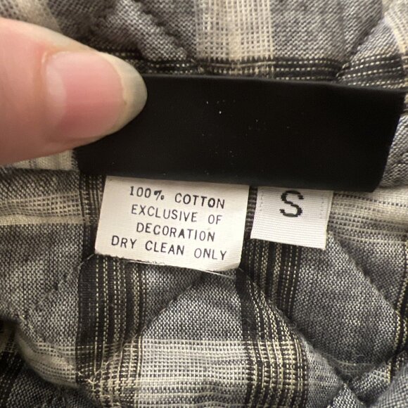 Beppa 100% Cotton Oversized Coat Quilted Jacket Small Plaid Lagenlook S Small - Picture 7 of 9